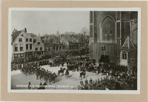 The Arrival at the New Church of the Funeral Procession of Emma, Queen Regent of the Netherlands, in Delft on March 27, 1934