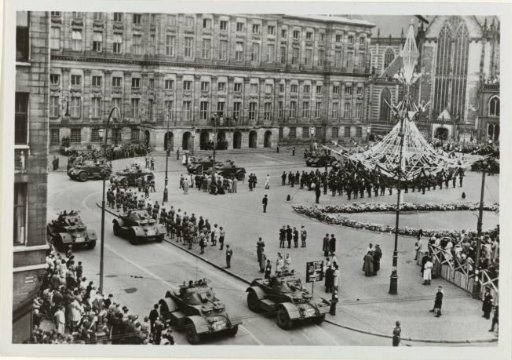 Parade on the Dam in Amsterdam During the Liberation Celebrations on June 28, 1945