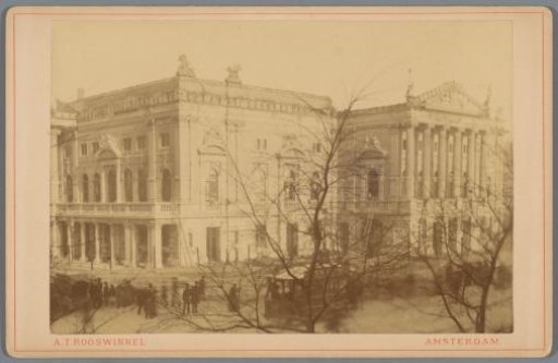 View of the Stadsschouwburg in Amsterdam after the fire of 1890