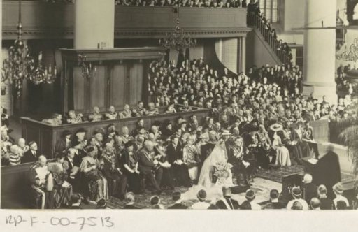 Wedding of Juliana, Queen of the Netherlands, and Bernhard of Lippe-Biesterfeld in the Great Church in The Hague on January 7, 1937