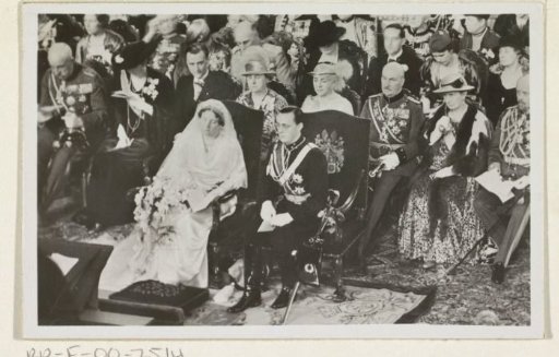 Wedding of Juliana, Queen of the Netherlands, and Bernhard of Lippe-Biesterfeld in the Great Church in The Hague on January 7, 1937