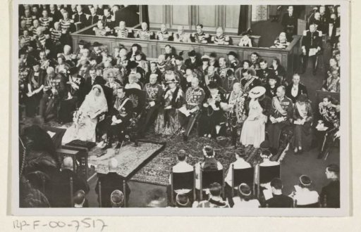 Wedding of Juliana, Queen of the Netherlands, and Bernhard of Lippe-Biesterfeld in the Great Church in The Hague on 7 January 1937