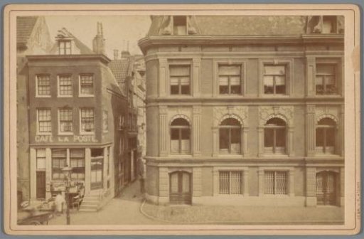 View of the former office of Jacob Ankersmit and Café La Poste in Amsterdam