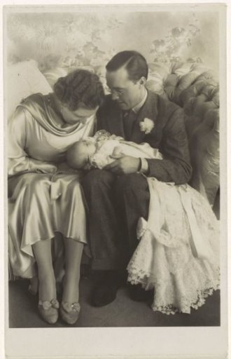 Portrait of Bernhard of Lippe-Biesterfeld and Beatrix, Queen of the Netherlands
