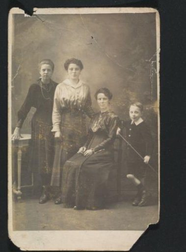 Portrait of Two Women, a Boy, and (on the left, probably) G.A. Brusse-Urtebise