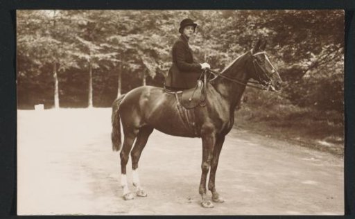 G.A. Brusse-Urtebise in Equestrian Attire on Horseback in the Forêt de Soignes near Brussels