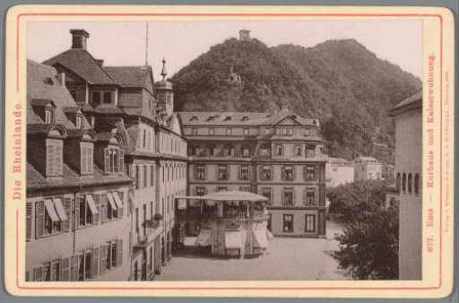 View of a spa resort on a square in Bad Ems