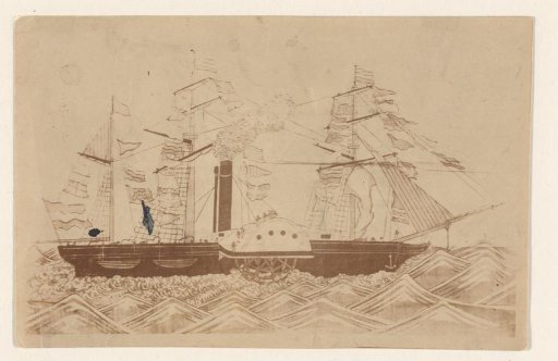 Steamship with Paddle Wheels Donated to Japan in 1855