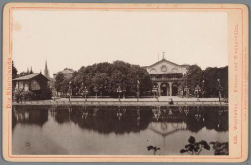 View of the Kurhaus and a bandstand in Wiesbaden