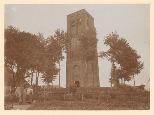 View of an old church tower in Puiflijk