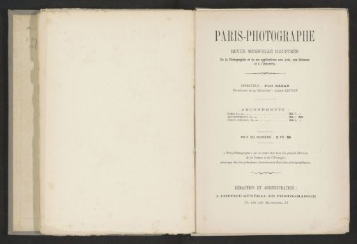 Paris-Photographe first year 1891 No 4