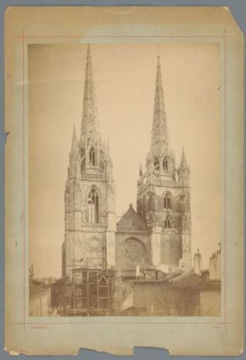 View of the towers of the Cathedral of Bayonne