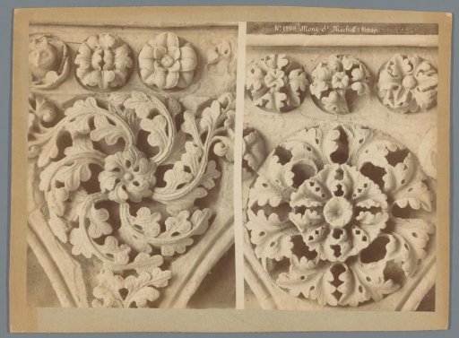Two reliefs with floral motifs in the abbey of Mont-Saint-Michel