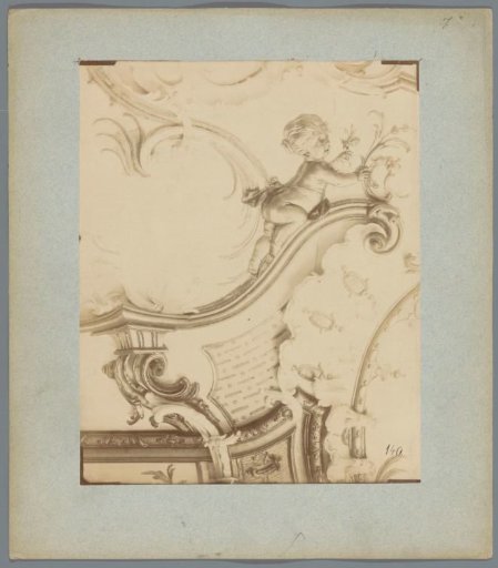 Ornament with a putto (possibly) on the ceiling of Schloss Bruchsal