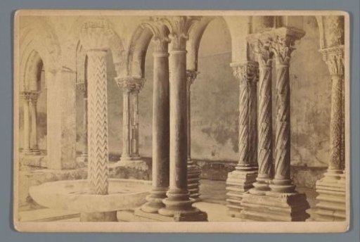 Fountain and part of the cloister in the monastery of Monreale