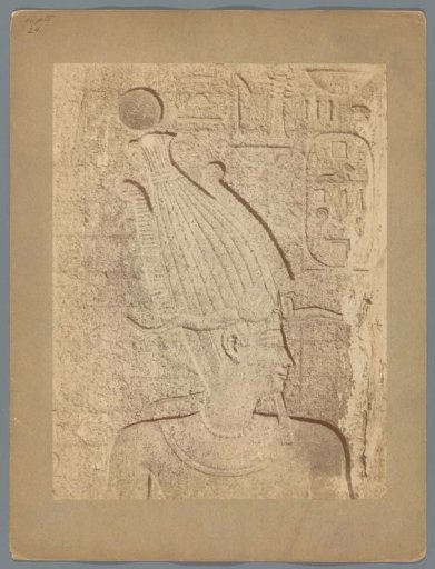 Relief of a pharaoh and hieroglyphs