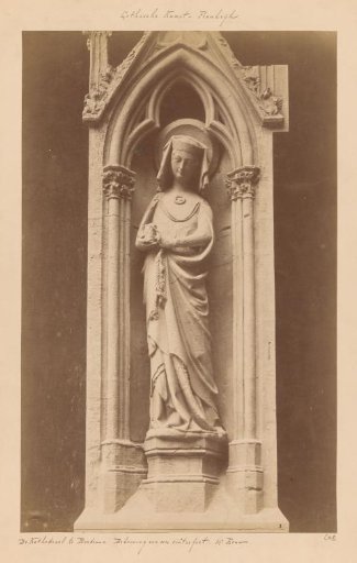 Sculpture of a Woman, Probably a Saint on the Cathedral of Saint-André in Bordeaux