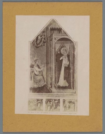 Photographic reproduction of a painting by A. Gaddi, representing the Annunciation