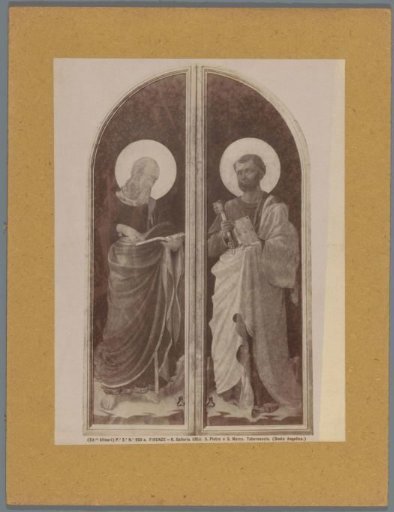 Photographic reproduction of a painting by Fra Angelico, representing Saint Peter and Saint Mark