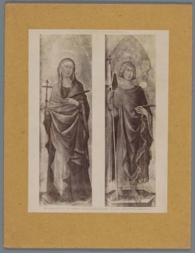 Photographic reproduction of a painting by S. Martini and L. Memmi, representing Saint Julitta and Saint Ansanus