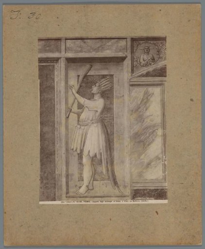 Photographic reproduction of a fresco by Giotto, depicting Folly