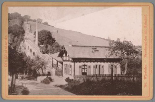 View of the station of the Nerobergbahn near Wiesbaden
