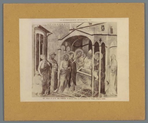 Photographic reproduction of a painting by A. Gaddi, depicting the Presentation of Christ in the Temple