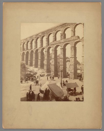 View of the Plaza del Azoguejo and the Roman aqueduct at Segovia