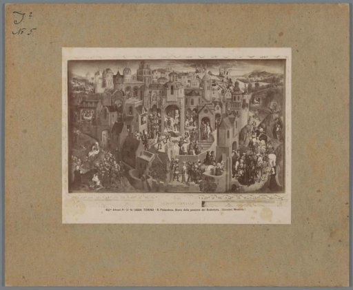 Photographic reproduction of a painting by Hans Memling, depicting the Passion of Christ