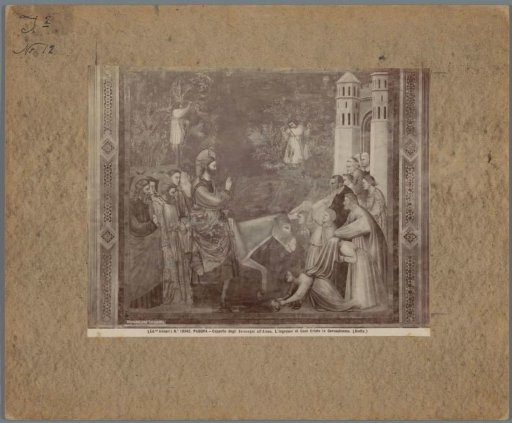 Photographic reproduction of a painting by Giotto, depicting the Entry of Christ into Jerusalem