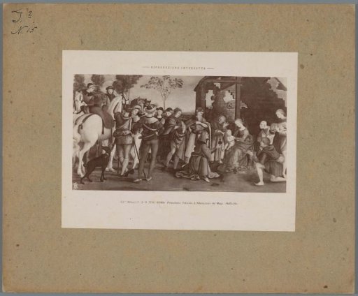 Photographic reproduction of a painting by Raphael, depicting the Adoration of the Magi