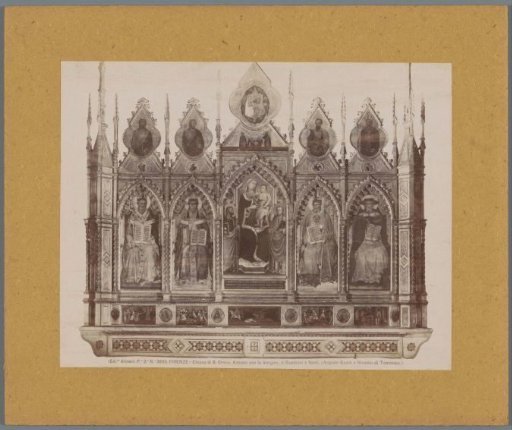 Tabernacle with a painting by A. Gaddi and N. di Tommaso, depicting the Madonna and Child with Saints