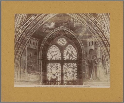 Painting by T. Gaddi in the Santa Croce in Florence, depicting the Annunciation and the Visitation
