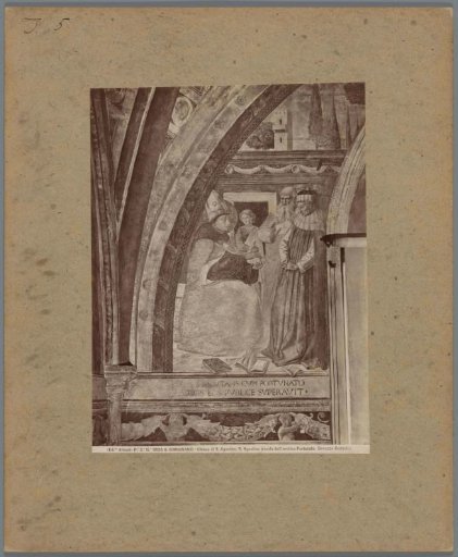 Photographic reproduction of a painting by B. Gozzoli, representing the conversion of unbelievers by Saint Augustine
