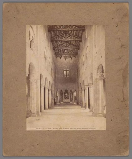 Interior of the Abbey of Sant'Antimo at Montalcino, with a view of the choir