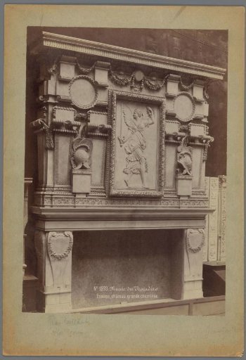 Plaster cast of a fireplace in the Musée des monuments français in Paris