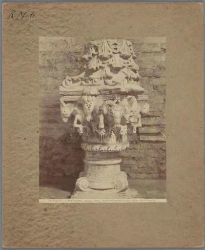 Capital of a column in the Basilica of Sant'Apollinare in Classe in Ravenna, decorated with rams