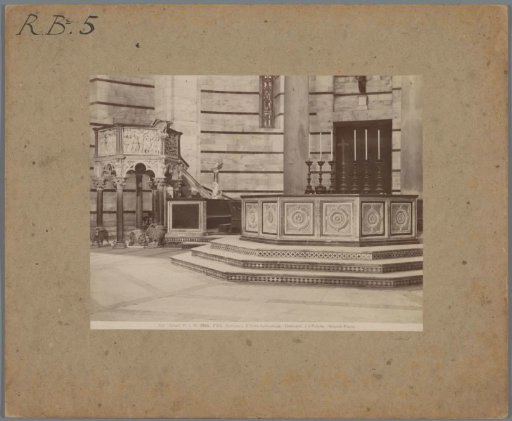 Pulpit and Baptismal Font of the Baptistery in Pisa