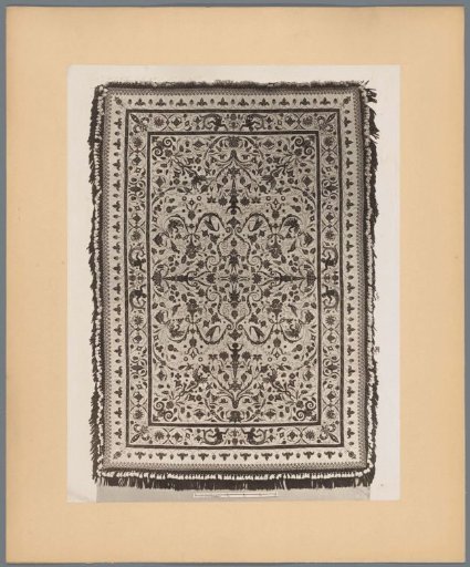 Carpet decorated with floral motifs and sea creatures