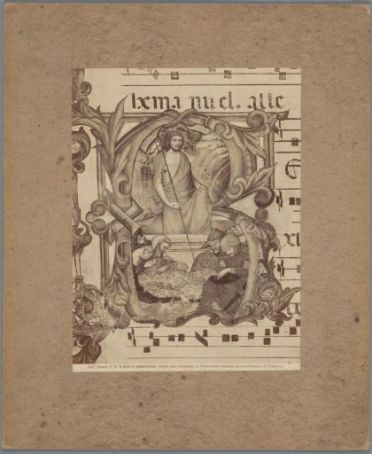 Miniature painting in an antiphonary, depicting the Resurrection of Christ