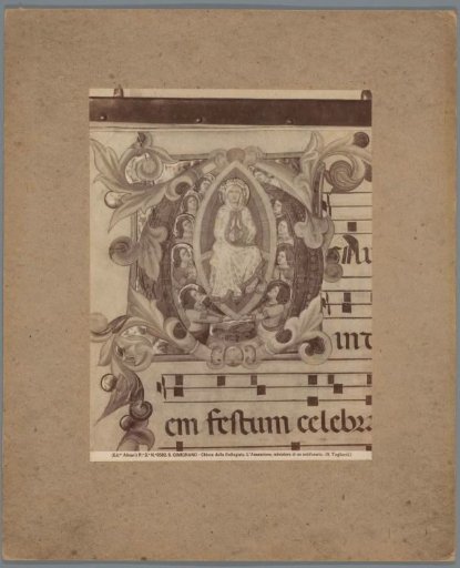 Miniature painting in an antiphonary, depicting the Assumption of Mary