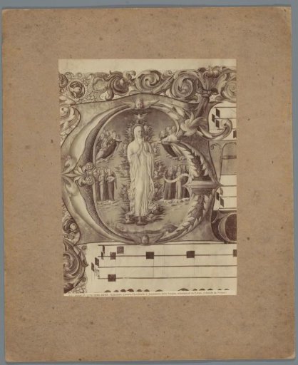 Miniature painting in a choirbook, depicting the Assumption of Mary