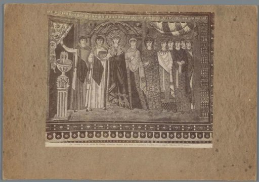 Mosaic in the Basilica di San Vitale in Ravenna, depicting Emperor Theodora and her retinue