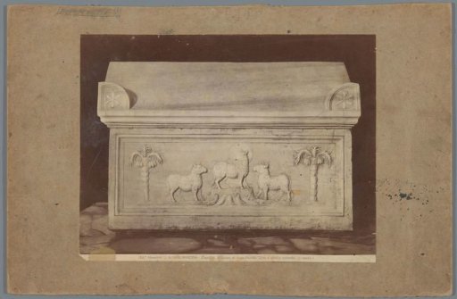 Urn with relief in the Mausoleum of Galla Placidia in Ravenna