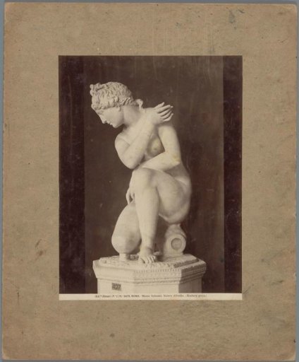 Sculpture of a kneeling Venus in the Vatican Museums in Vatican City