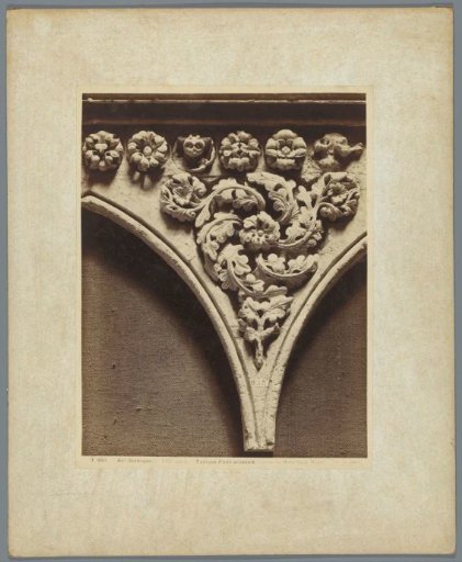 Cast of a tympanum with floral motif from the Abbey of Mont Saint-Michel
