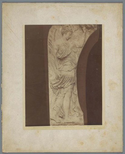 Cast of a relief on the façade of the Musée du Louvre in Paris, depicting a woman with a palm branch