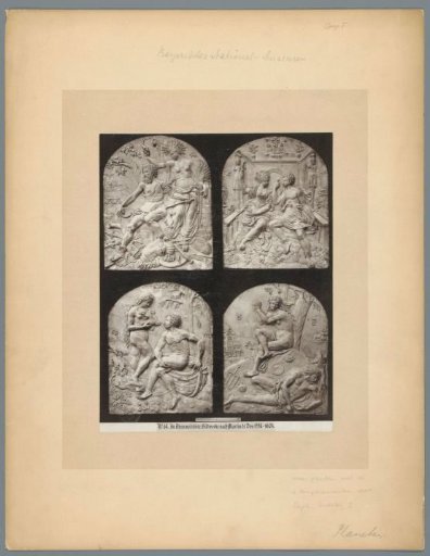 Four reliefs with the Temperaments after prints by Marten de Vos