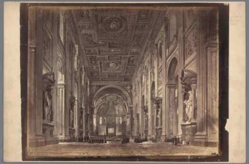 Photographic Reproduction of a Painting Depicting the Interior of the Basilica of St. John Lateran in Rome