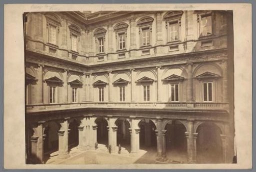View of the Courtyard of the Palazzo Farnese in Rome